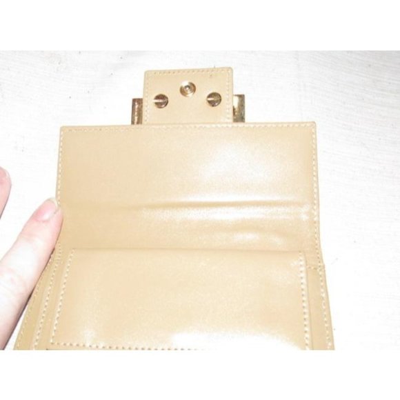 Fendi Small F Logo Orange Taupe Patent Wallet - Picture 8 of 12